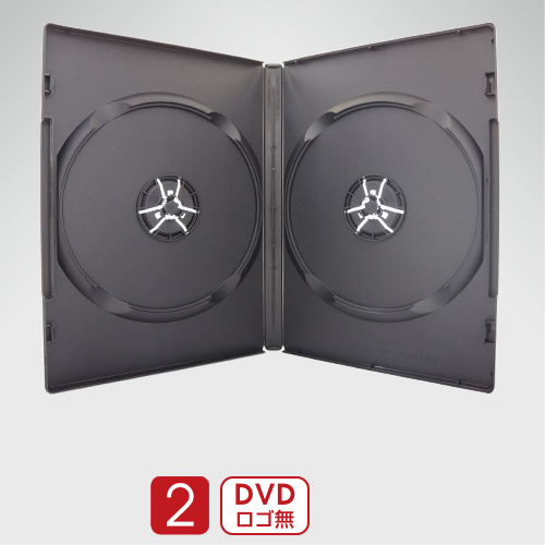 SS-028 DVDトールケース ダブル14mm (黒 / 100枚入り) ロゴ無し