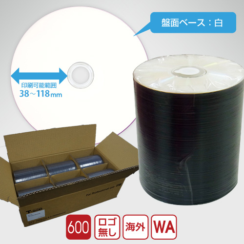 T-GOD DVD-R 業務用 ノーマル / 4.7GB / 16倍速 600枚入 100枚ラップ巻