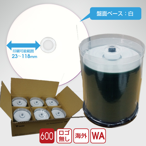 T-GOD DVD-R業務用 ワイド / 4.7GB / 16倍速 600枚入 100枚スピンドル