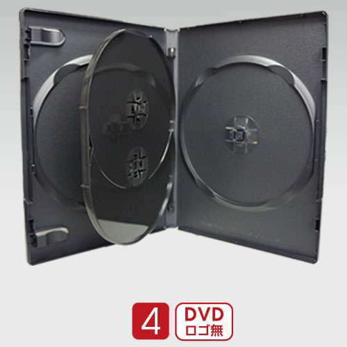 SS-021 / DVDトールケース 4枚収納14mm (黒 / 100枚入り)